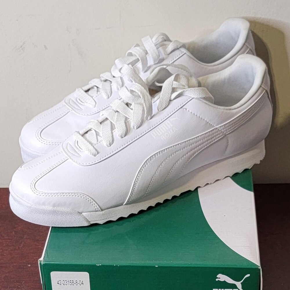 MEN'S PUMA ROMA White on White (SIZE 12)
